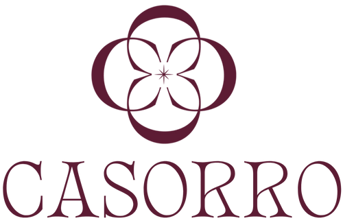 Logo of Casorro with a decorative design above the brand name on a white background.