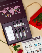 Casorro perfume set with world map design on box, featuring bottles and packaging.